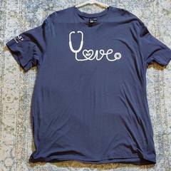 District Perfect Tri NP Love Graphic Navy Blue Men’s T-Shirt 2XL Short Sleeve C…