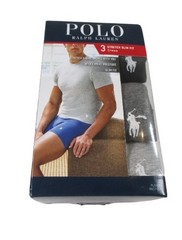 3 PACK POLO RALPH LAUREN STRETCH SLIM FIT COTTON GRAY BLACK CREW NECK T SHIRTS