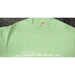 70s Velva Sheen Mens Large T Shirt Ft Walton Beach Florida Sailboat Pastel Green