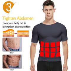 Men’s Slimming T-shirt Weight Loss Body Shaper Tank Tops Chest Compression Shirt