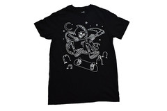 A-Lab Mens Shred To Death Skateboarding Reaper Black Shirt New Large
