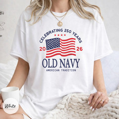 Unisex OLD NAVY USA 250th anniversary shirt, US Flag 250 Years Patriotic Tee