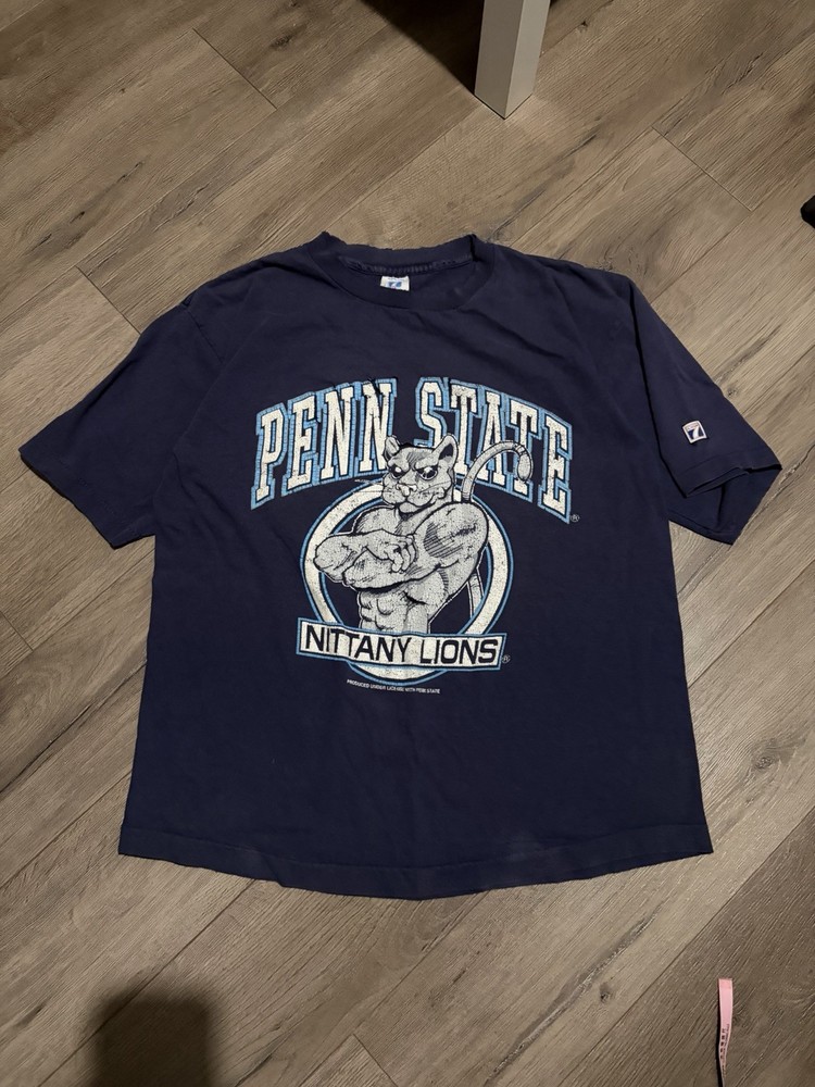 VINTAGE 90s PENN STATE university logo 7 navy distressed COLLEGIATE tshirt