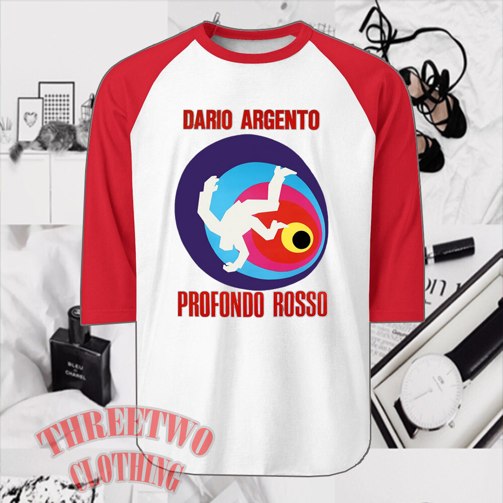 Profondo Rosso Deep Red Dario Argento Men’s Raglan White Red Size S to 2XL
