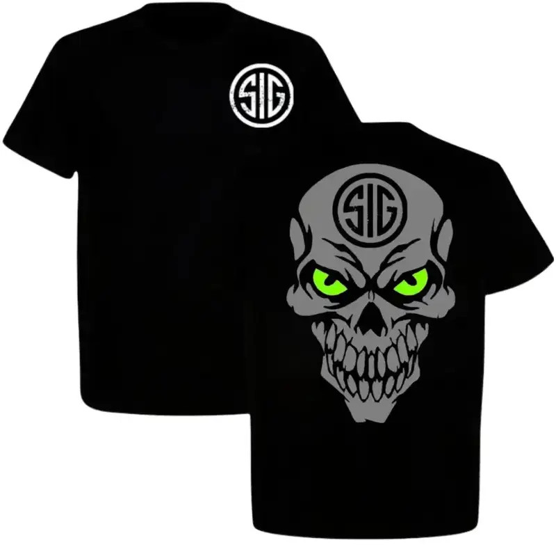 Sig Sauer Skull Green Eyes T-shirt, Tactical Gear Unisex, Gift For Him, Made in