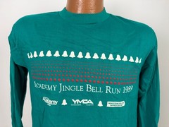 Vintage 80s Running Shirt M Tight Jingle Bell Run Christmas 1989 Houston TX USA