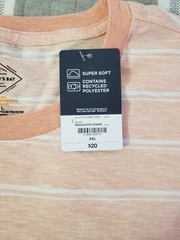 St. John’s Bay Men’s Pocket T-Shirt XXL Peach Heather Striped Short Sleeve NWT