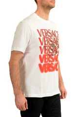 Versace Men’s Logo Print White Crewneck Short Sleeve T-Shirt US XL IT 54