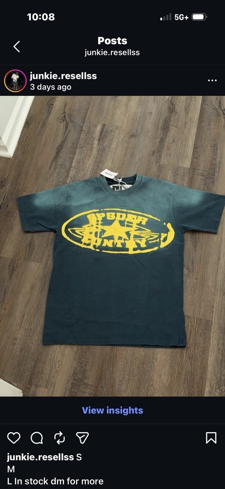Spyder Men’s Green Graphic Logo Crew Neck Short Sleeve T-Shirt Yellow Print M