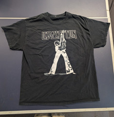 Gildan Led Zeppelin Jimmy Page T-Shirt Black Mens XL Crew Neck Short Sleeve