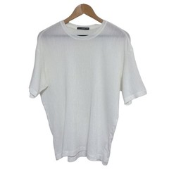 ISSEY MIYAKE Pleated Short Sleeve T-Shirt White Poly Cotton L Japan F/S
