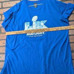 Hanes Men’s Super Bowl 50 Bud Light Graphic Tee Royal Blue Size XL