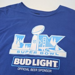 Hanes Men’s Super Bowl 50 Bud Light Graphic Tee Royal Blue Size XL