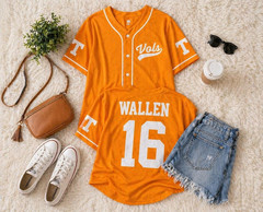16 Baseball Jersey, Orange Sports Jersey, Country Music Fan Outfit Game Day