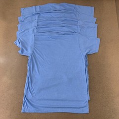 Lot of 5 Tultex 241 Unisex Size Medium Blue Short Sleeve Poly-rich Blend Tees
