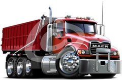 Mack Big Rig Dump Truck Hauler Cartoon Tshirt #9460CUS Big Rig Construction Site