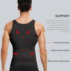 Men’s Shaper Cooling T-Shirt Compression Tummy Vest Underwear Slimming Tank Tops