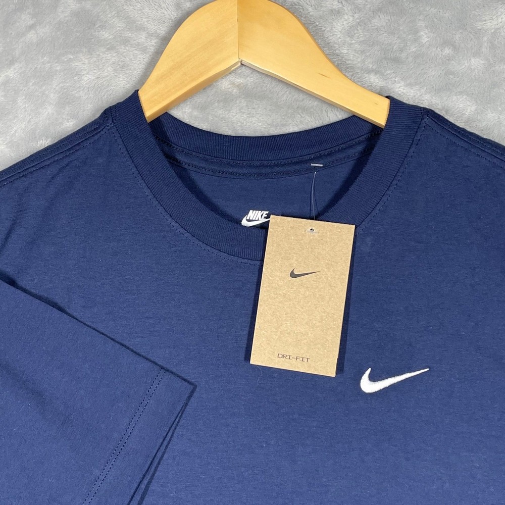 Nike Mens The Nike Tee Navy Blue Short Sleeve Cotton Swoosh Logo Shirt M NEW