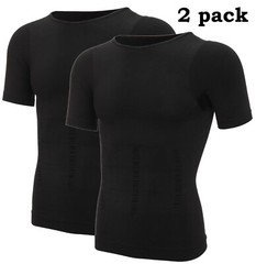 2 Pack Men Compression Slimming Body Shaper Tummy Control Vest Workout Tank Tops