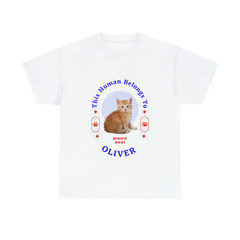 Customise Your Pet Photo Unisex T-shirt – This Human Belongs To