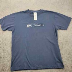 Columbia Shirt Mens Medium Blue Short Sleeve Graphic Fishing Outdoor