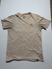 Jordan Beige Jumpman Logo Cotton Knit Crew Neck Short Sleeve Men S T-Shirt