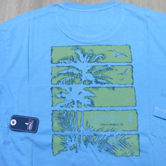 JOHNNIE O Mens L LARGE T SHIRT MALIBLU PALM PARADISE GOLF AQUA DALE 2.0 TEE