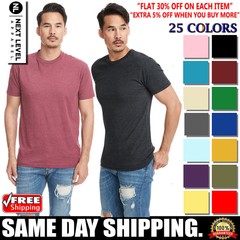 Next Level Men’s Sueded Crew Neck Premium Fit T-Shirt Short Sleeves T-Shirt 6410
