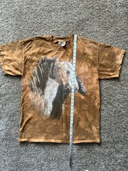 Y2K 2002 -The Mountain Graphic T-Shirt Leather Tag Mens XL Horse Portrait Print