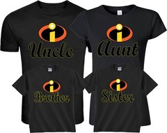 The Incredibles Custom Mom Dad Family Birthday Boy Girl Customized RED T-Shirts