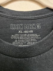 Iron Man Shirt Mens XL Black Movie Promo Mega Print Marvel Iron Man 3