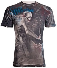 Rare $62 AFFLICTION Sand MARCO Short Sleeve Slim Fit Y2K T-shirt MMA Elite NWT