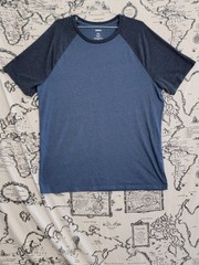 Sonoma Men’s XLT Raglan T-Shirt Short Sleeve Crew Neck Two-Tone Blue