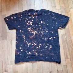 Deadpool Upcycled and Repurposed Reverse Tie Dye Graphic Tee T Shirt
