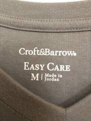Croft & Barrow Easy Care V-Neck Shirt Men’s Medium Gray Short Sleeve