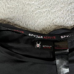 Spyder Active T-Shirt Men Large Black Short Sleeve Crew Neck Performance Stretch