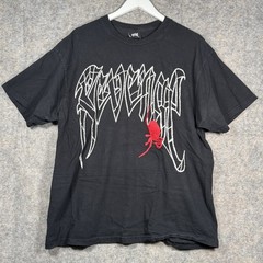Revenge Streetwear Black Double Sided Spider Graphic T Shirt Mens Size XL 23×29