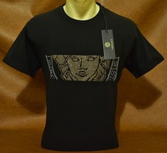 Men’s Versace Medusa Style Rhinestone T-Shirt Rust Luxury Designer US Size 2XL