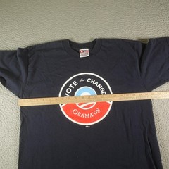 Obama 08 Vote For Change Shirt Mens Large Blue Bayside Political Campaign 2008