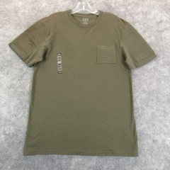 CSG Champs Sports Gear Men Shirt Medium Olive Green Short Sleeve Pleated Sleeves
