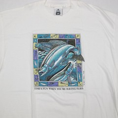 Vintage Ray Troll Shirt Mens XL White Fishing Nature Outdoor Art Tee 80s