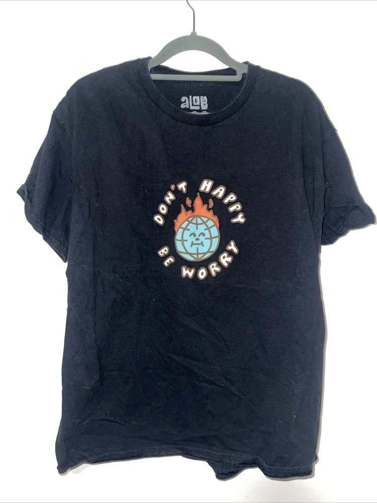 A Lab Don’t Happy Be Worry Black T Shirt Size L