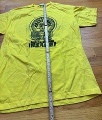 VTG Crazy Eddie T Shirt Mens Size XL Yellow 80s NYC MADE N USA Two Sided EX +