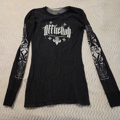 Y2K Affliction Live Fast Reversible Thermal Shirt Mens XS Made In USA See Pics