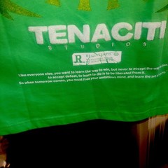 TENACITI STUDIO Green and orange skull T-shirt size 3 XL puff print