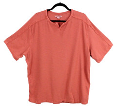 32 Bar Blues Thermal Mens Top XL waffle weave Short Sleeve Burnt Orange
