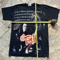 Rare Vintage 90s El TRI Shirt Mens XL Black Mexican Rock Band Double Sided AOP