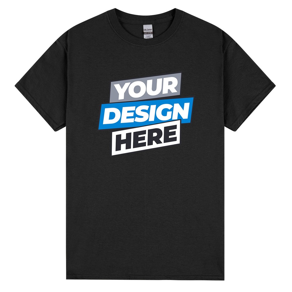 Personalised Customised Mens Custom Printed T-Shirt Logo Text Printing Tee Black