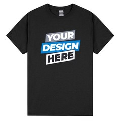 Personalised Customised Mens Custom Printed T-Shirt Logo Text Printing Tee Black