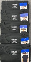 Kirkland Signature Men’s Lot of (5) BLACK 100% Pima Tee Pick Size M, L, XL NWT
